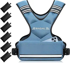 BAGAIL Adjustable Weighted Vest for Women 4-10lb, Comfortable U-Neck Rucking Vest with 6 Removabl... | Amazon (US)