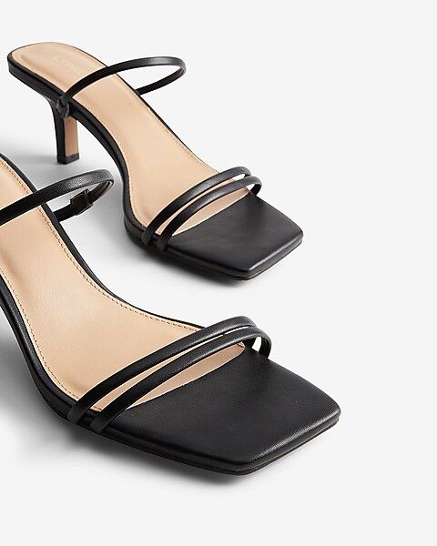Thin Strap Square Toe Heeled Sandals | Express