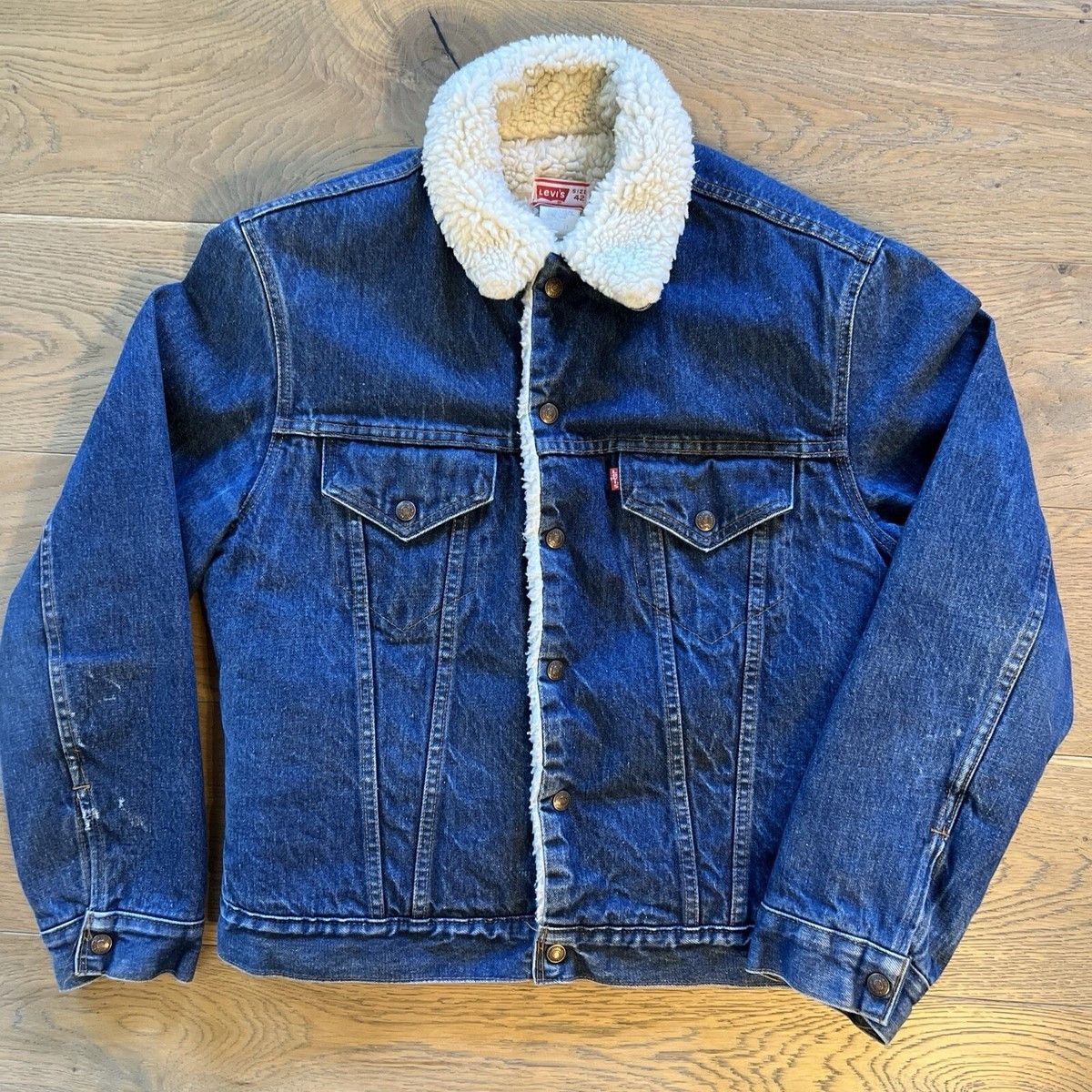 Vintage Levi's Men SZ 42 Denim Jean Sherpa 80s Trucker Jacket 70605 0217 USA  | eBay | eBay US