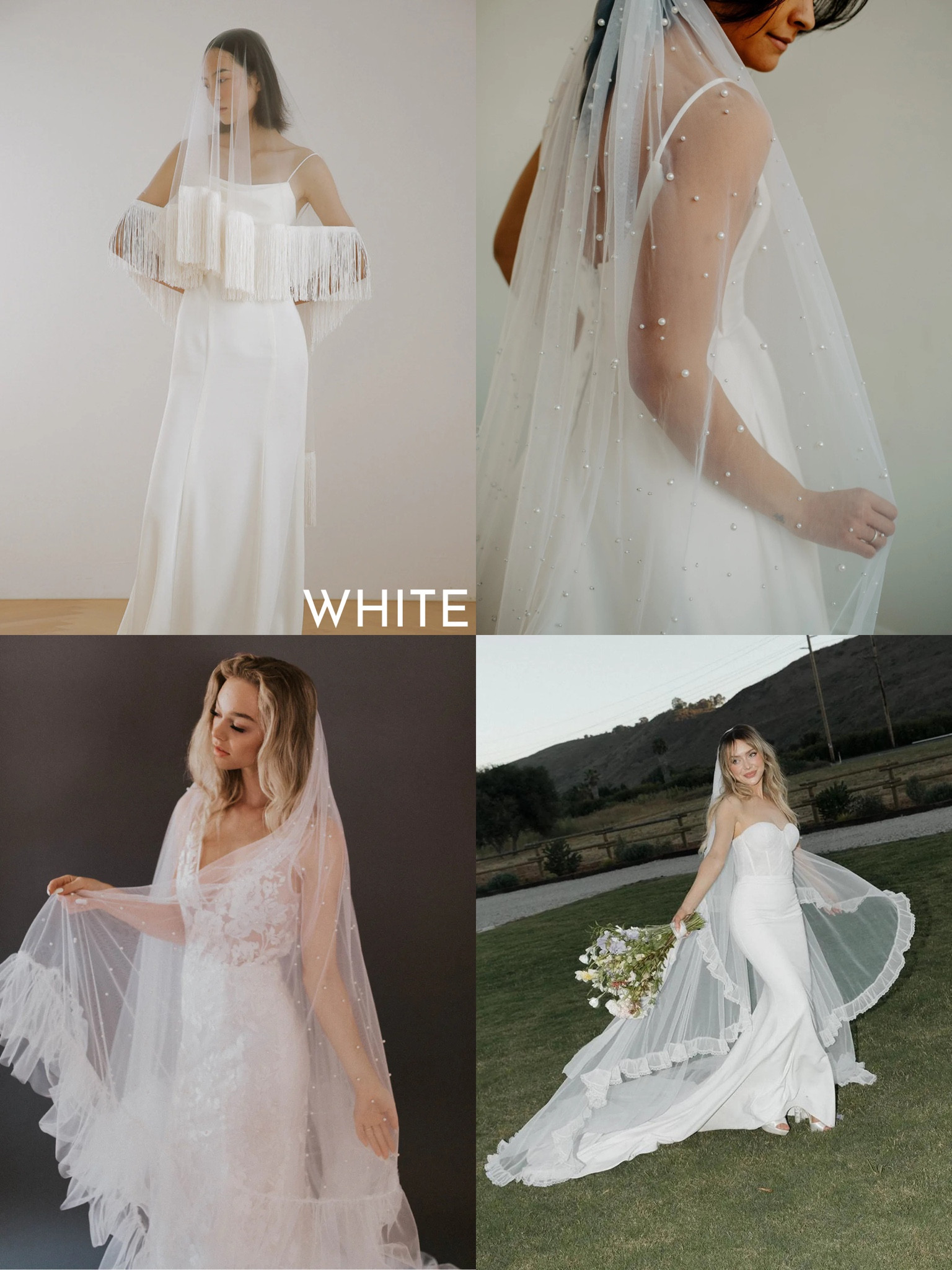 Statement white wedding veils 