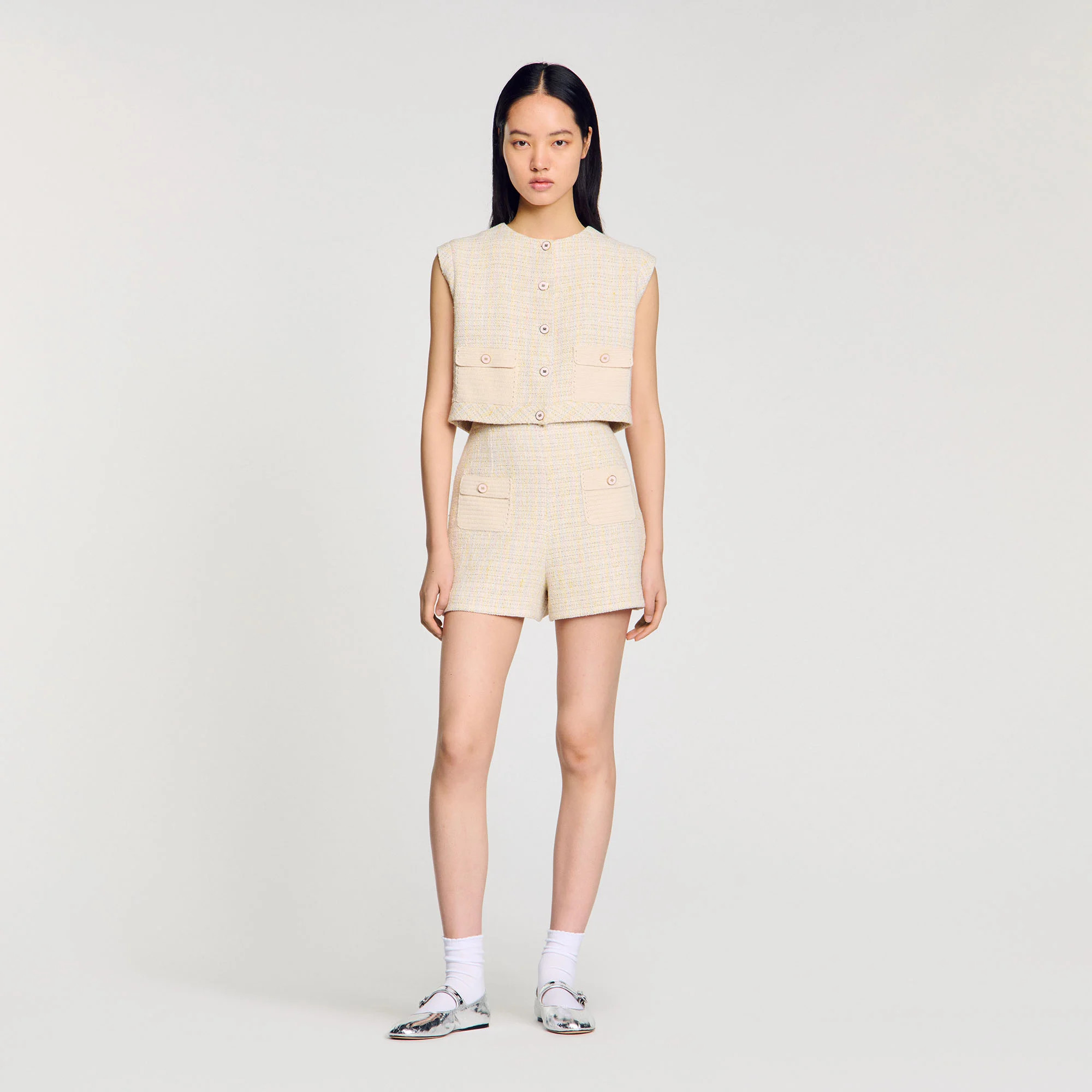 Decorative tweed shorts | Sandro US | Sandro-Paris US