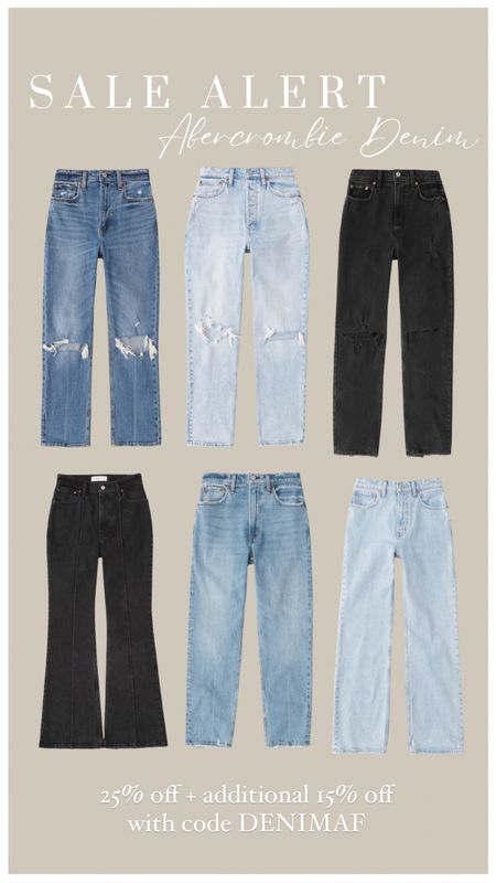 Abercrombie jeans sale! Use code DENIMAF

#LTKunder50 #LTKsalealert #LTKstyletip