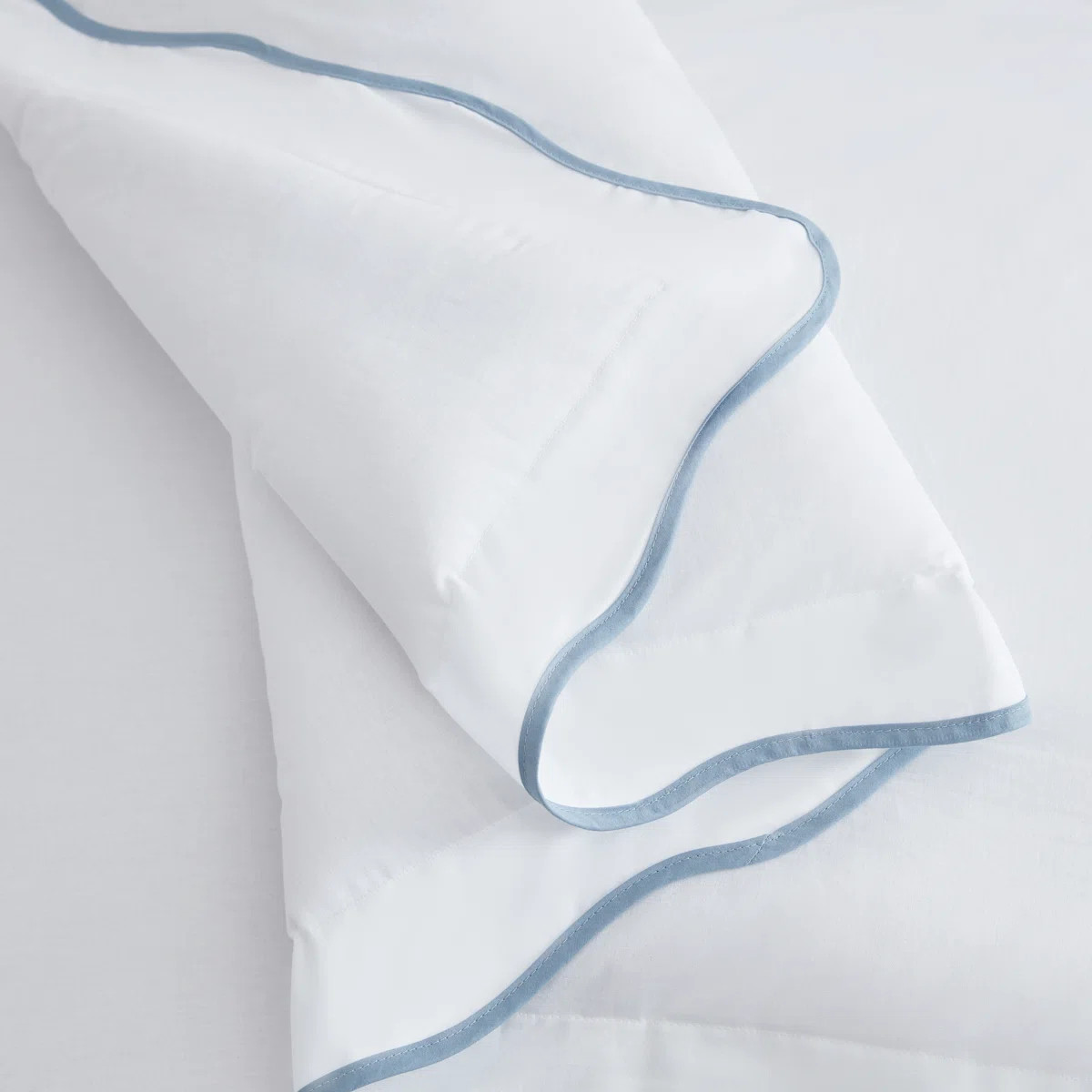Martha Stewart Simple Scallop Cotton Blue Duvet Cover Set | Wayfair North America