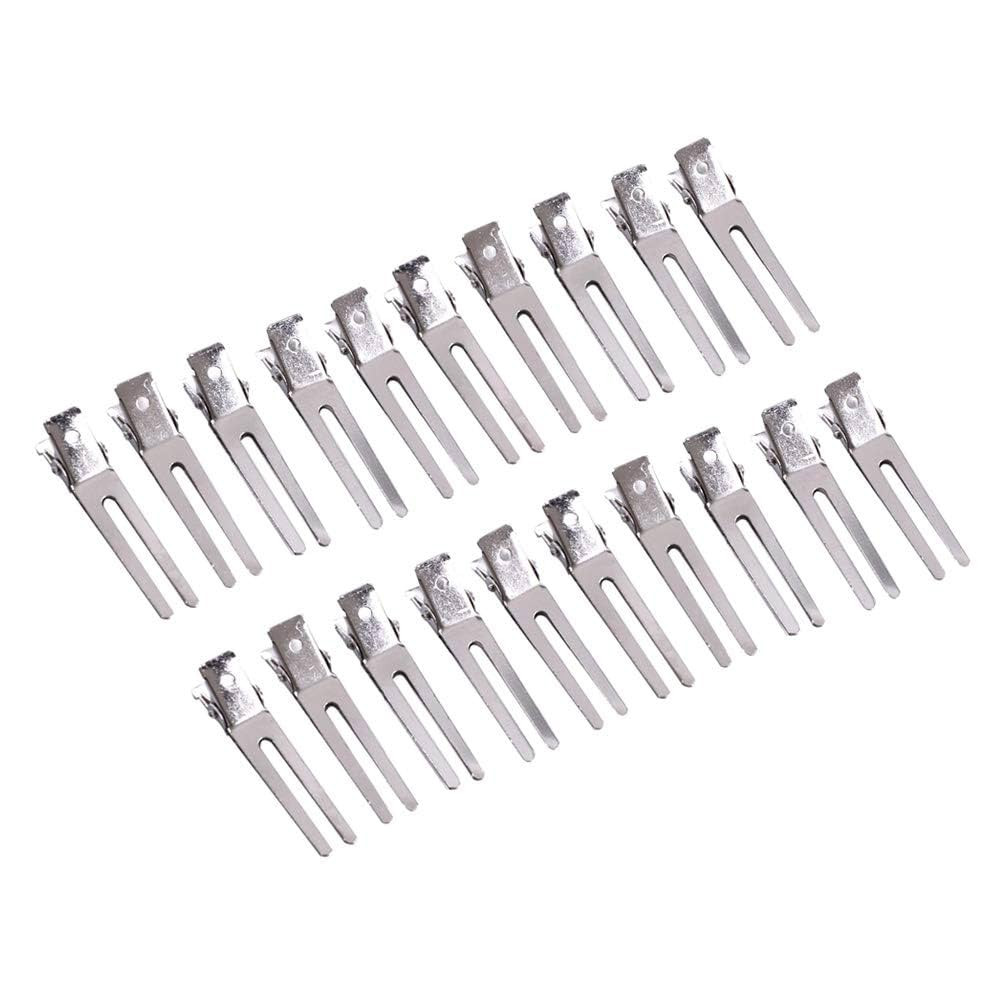 50 Pcs Double Prong Hair Clips Curl Clips 1.77 Inches Metal Alligator Hair Pins Styling Clips for... | Amazon (US)