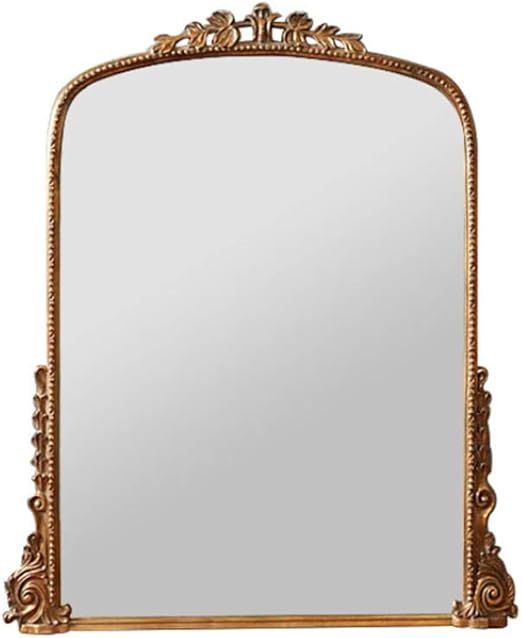 European Style Retro Vanity Mirror Makeup Mirror Wall Hanging Fitting Mirror Full-Length Mirror F... | Amazon (US)