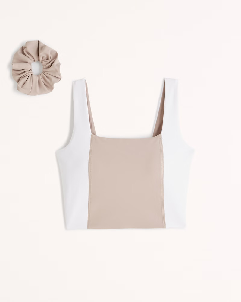 YPB sculptLUX Squareneck Slim Tank | Abercrombie & Fitch (US)