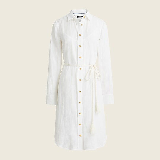 Classic-fit cozy gauze shirtdress | J. Crew US
