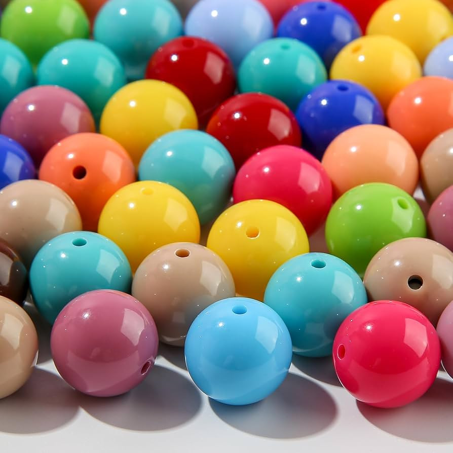 16mm Acrylic Beads Multicolor Acrylic Beads Round Colorful Beads for Spring Easter DIY Jewelry Ma... | Amazon (US)