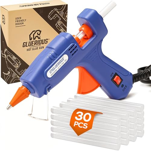 Gluerious Mini Hot Glue Gun with 30 Glue Sticks for Crafts School DIY Arts Home Quick Repairs, 20W, Blue | Amazon (US)