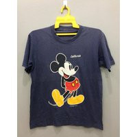 Vintage Mickey Mouse Tee Tshirt Big Logo Dark Blue Color Streetwear Cartoons Anime Clothing Unisex A | Etsy (US)