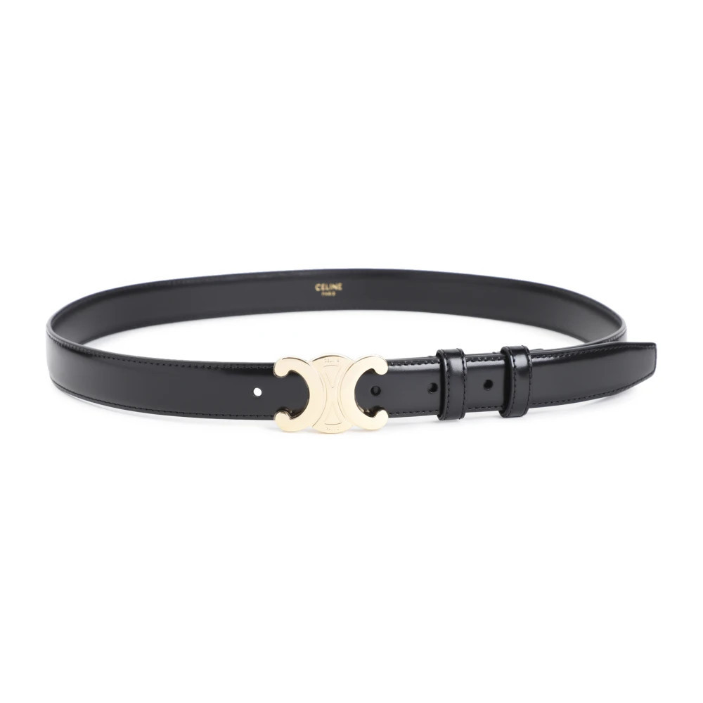 Triomphe Black Leather Belt - female - CELINE - Belts - Black - 80 CM - Accessories | Miinto UK Ltd