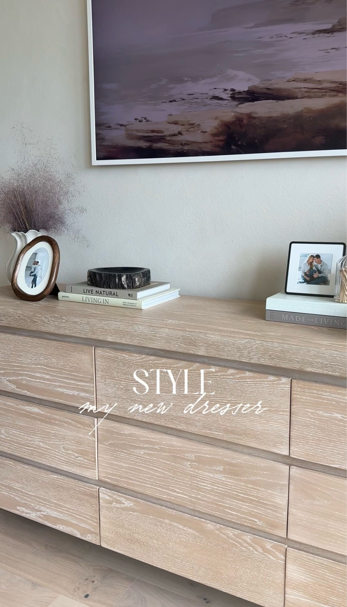 Dresser and all decor linked! Except the frames, those were HomeGoods finds!