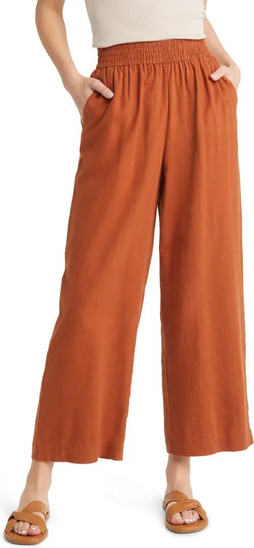Linen Blend Wide Leg Pants | Nordstrom