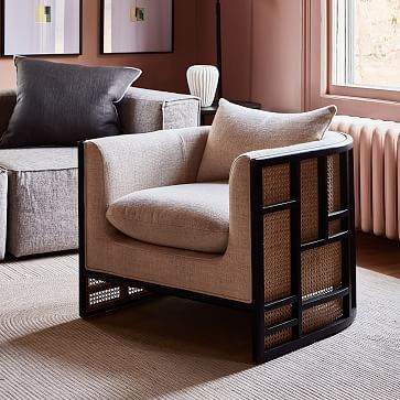 Upholstered Grid Back Chair | West Elm (US)