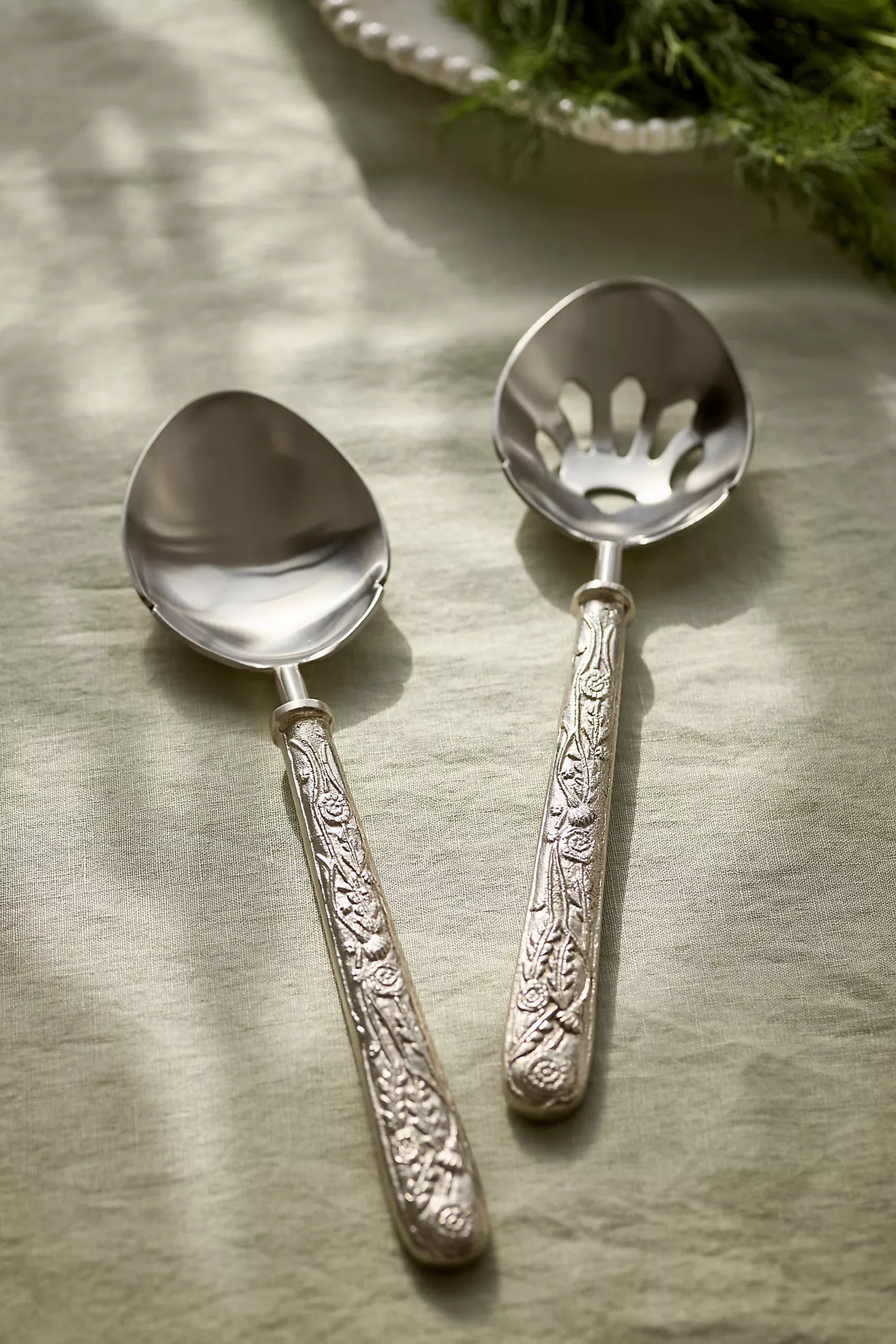 Augustine Stainless Steel 2-Piece Serving Set | Anthropologie (US)