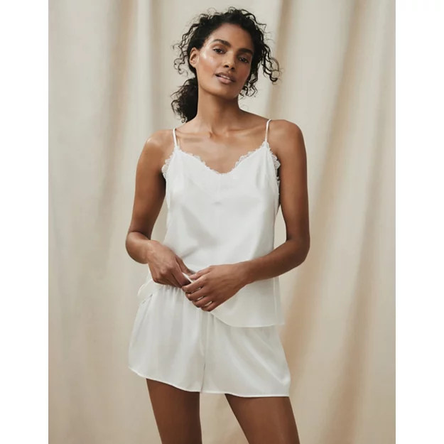 Silk Lace Trim Cami & Shorts Pyjama Set | The White Company UK & ROW