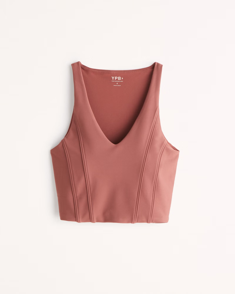 YPB Corset Slim V-Neck Tank | Abercrombie & Fitch (US)