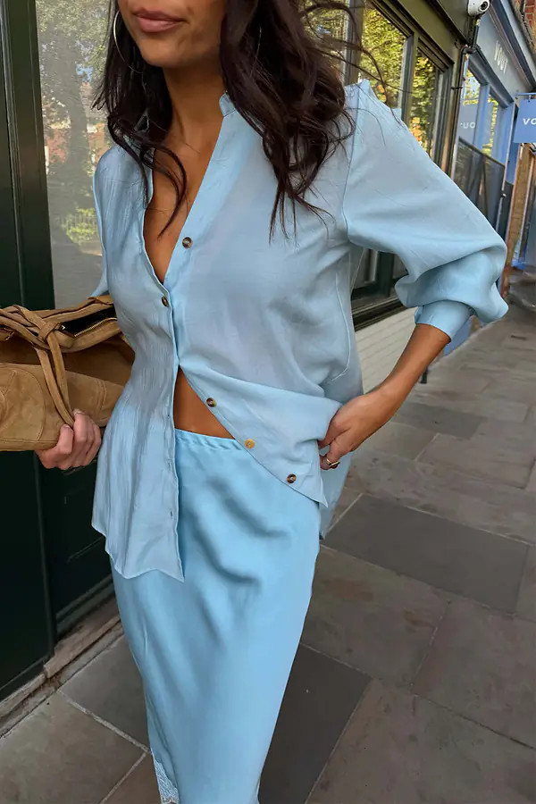 Ice Blue Miley Shirt | Never Fully Dressed US