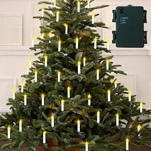 Christmas Tree Candle Lights Battery Operated, 10 LED Flameless Candle Lights with Clips, 2700K W... | Amazon (US)