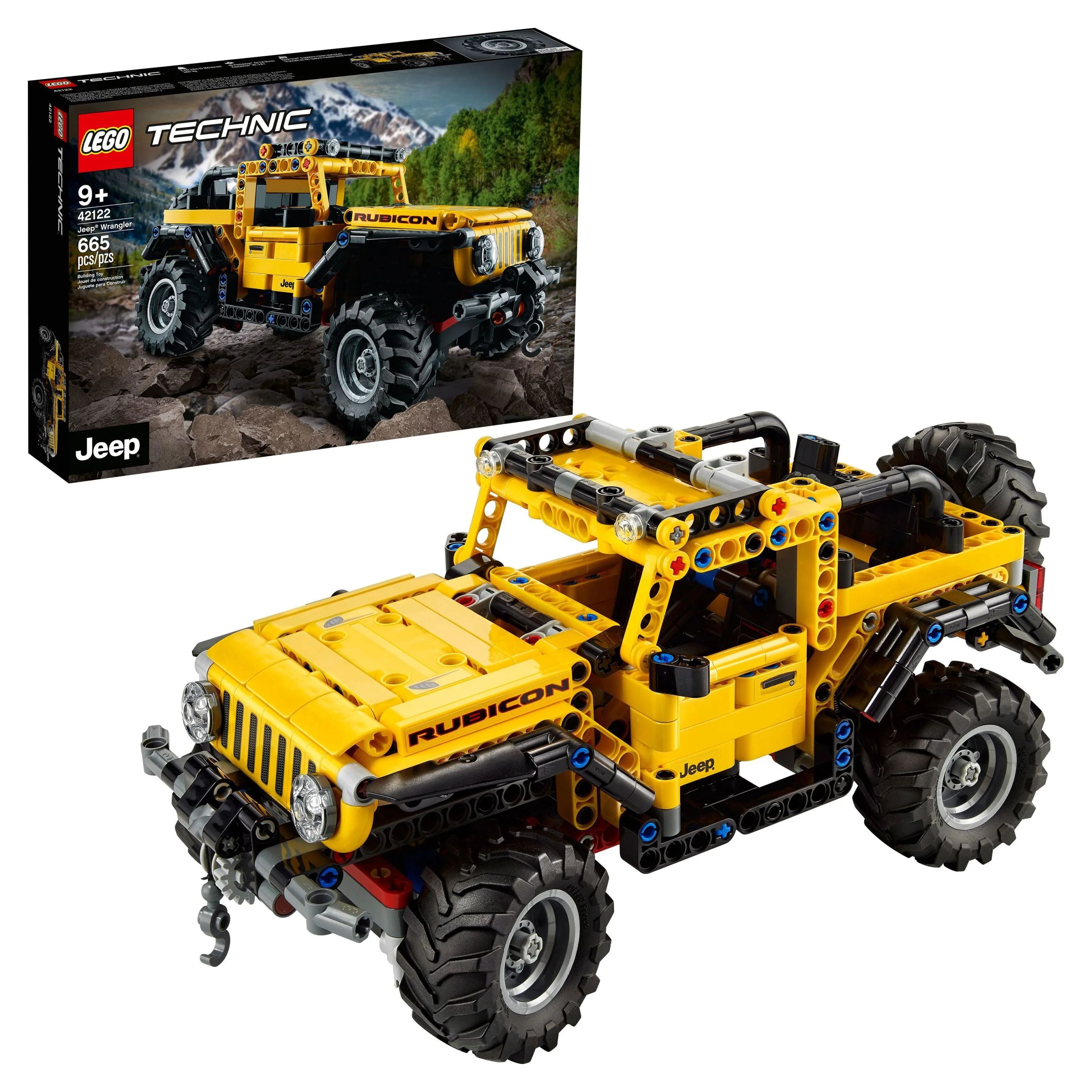 LEGO Technic Jeep Wrangler 4x4 Toy Car Model Building Kit, All Terrain Yellow SUV - Walmart.com | Walmart (US)