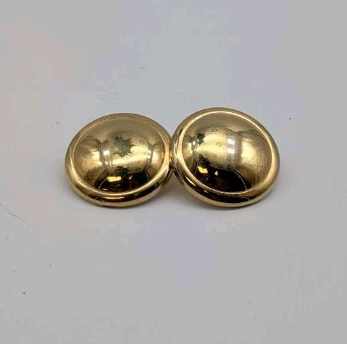Monet Signed Vintage Classic Gold-tone Hollow Dome Pierced Earrings 1" | eBay | eBay US