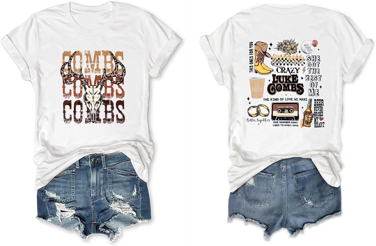 Retro Steer Skull Western T-Shirts for Women Cowboy Vintage Graphic Tees Country Concert Shirt We... | Amazon (US)