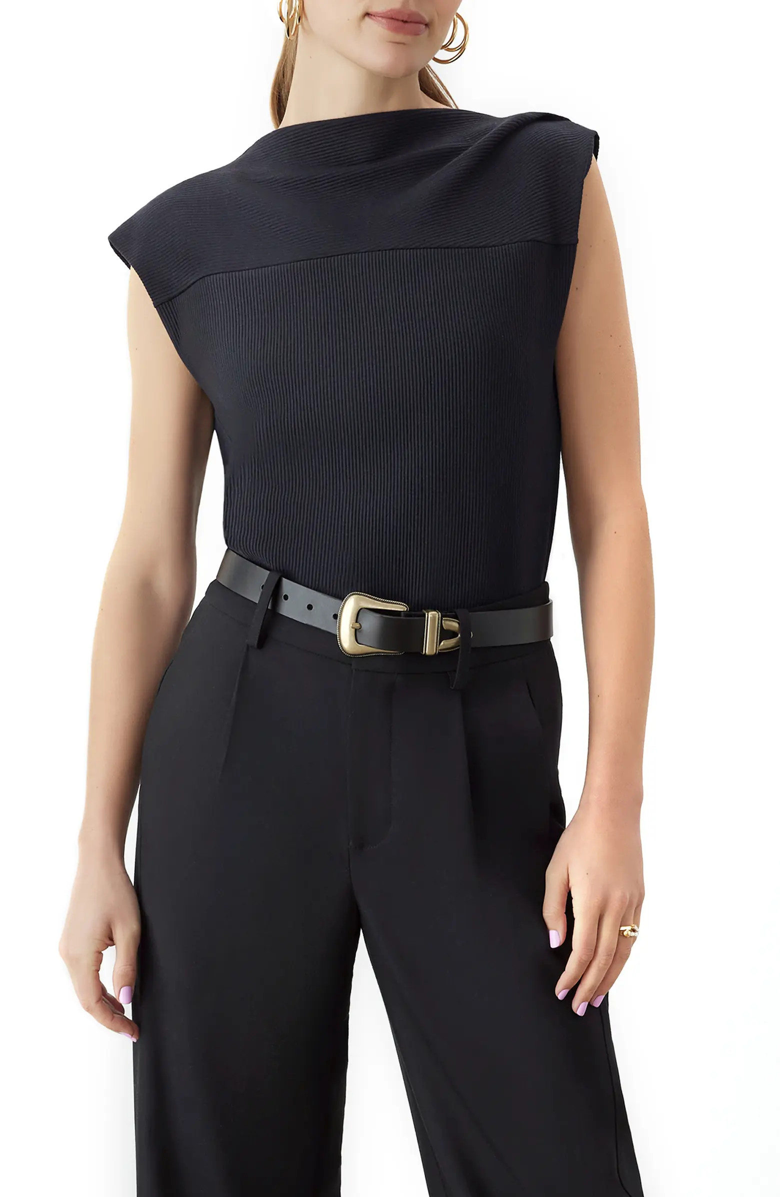 Asymmetric Neck Rib Top | Nordstrom