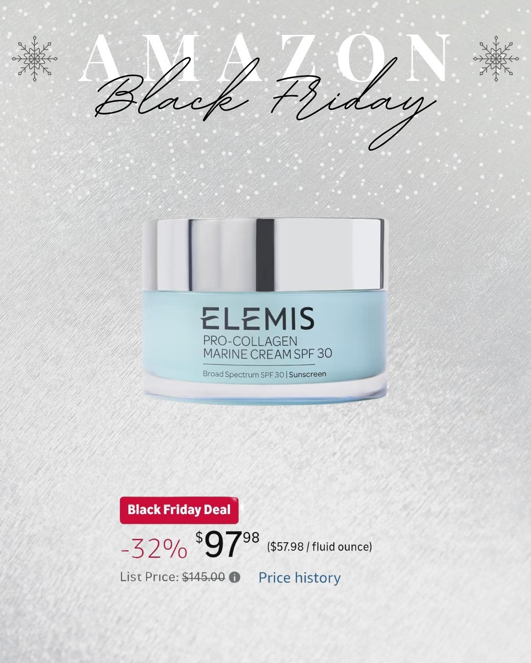 Amazon Black Friday Beauty Find ✨If you’ve been wanting to try the cult-favorite Elemis Pro-Collagen Marine Cream SPF 30, TODAY is the day — it’s 32% off for Black Friday! 🤍

This is a go-to daytime moisturizer for hydration, firmness, and SPF in one step. Feels silky, layers beautifully under makeup, and makes your skin look so glowy + smooth.

Elemis sale, Elemis Black Friday, Amazon Black Friday beauty, Pro-Collagen Marine Cream, anti-aging moisturizer, SPF day cream, firming face cream, luxury skincare sale, best moisturizers 2024, Amazon beauty deals

#LTKCyberWeek #LTKGiftGuide #LTKHoliday