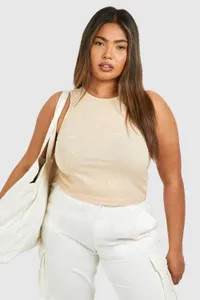 Plus Washed Rib Racer Vest | boohoo (US & Canada)
