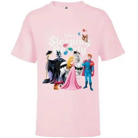 Disney Sleeping Beauty Characters T-Shirt - Short Sleeve T-Shirt for Kids - Customized-Soft Pink | Walmart (US)