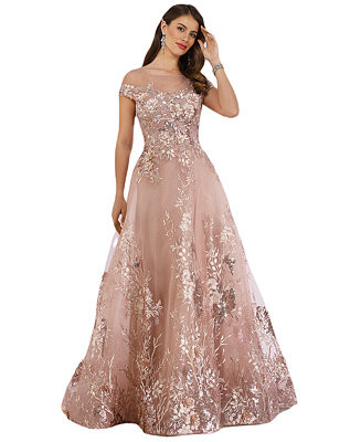 Women's Beautiful Lace Applique A-line Ball Gown | Macy's