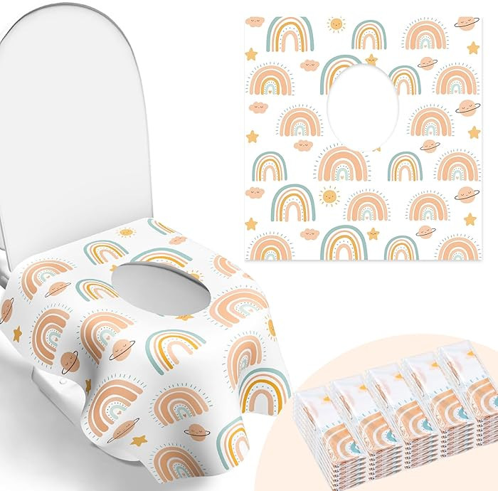 30 Pack Toilet Seat Covers Disposable, Individually Wrapped for Travel, Large Waterproof Potty Co... | Amazon (US)
