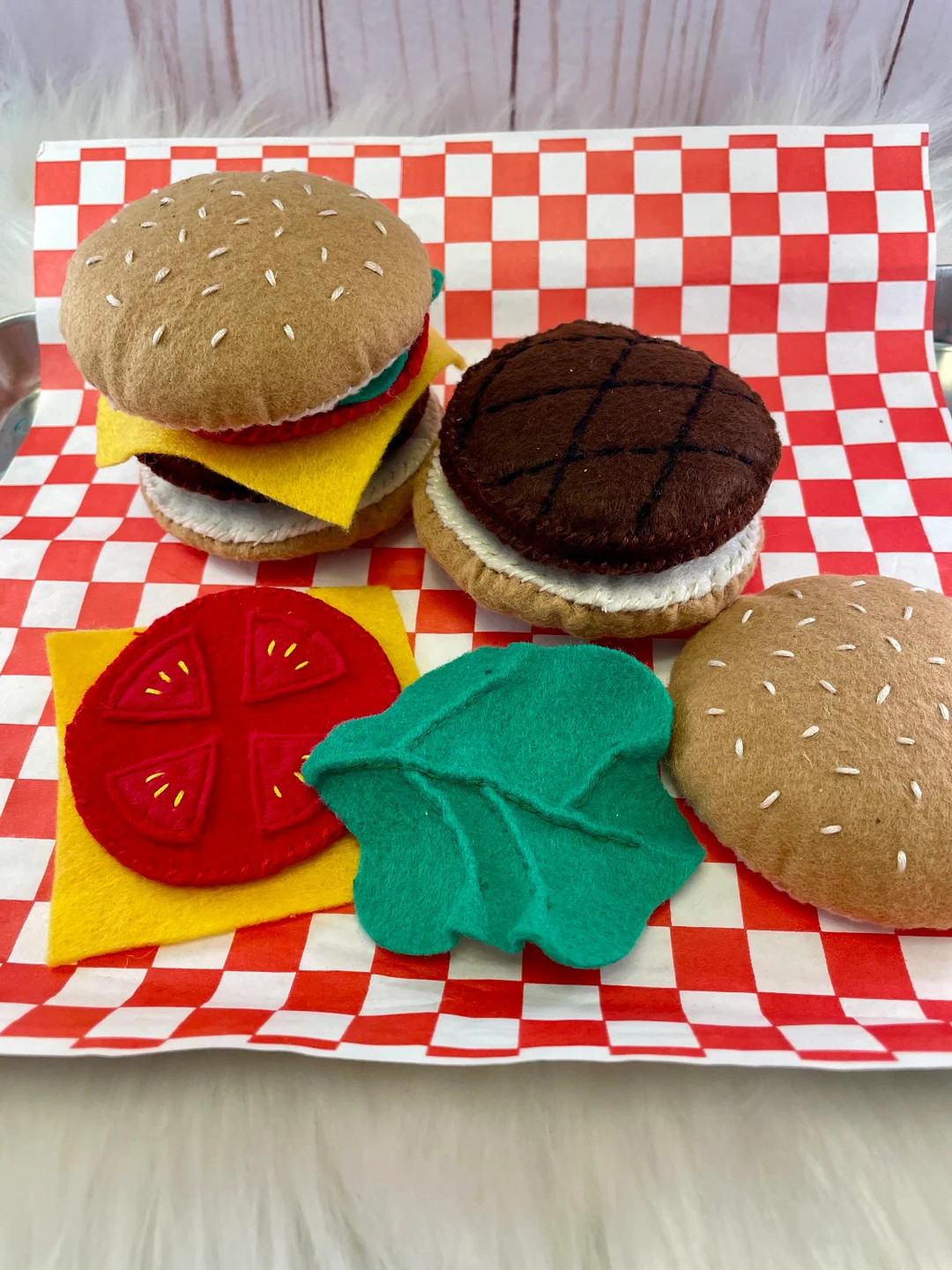 Hamburger - felt food for pretend play | Etsy (US)