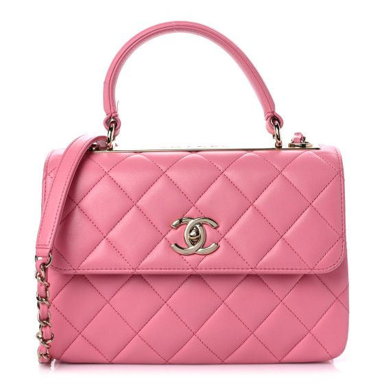 CHANEL Lambskin Quilted Small Trendy CC Flap Dual Handle Bag Light Pink | FASHIONPHILE (US)