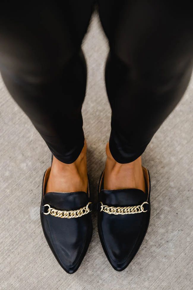Millie Leather Black Mules | The Pink Lily Boutique