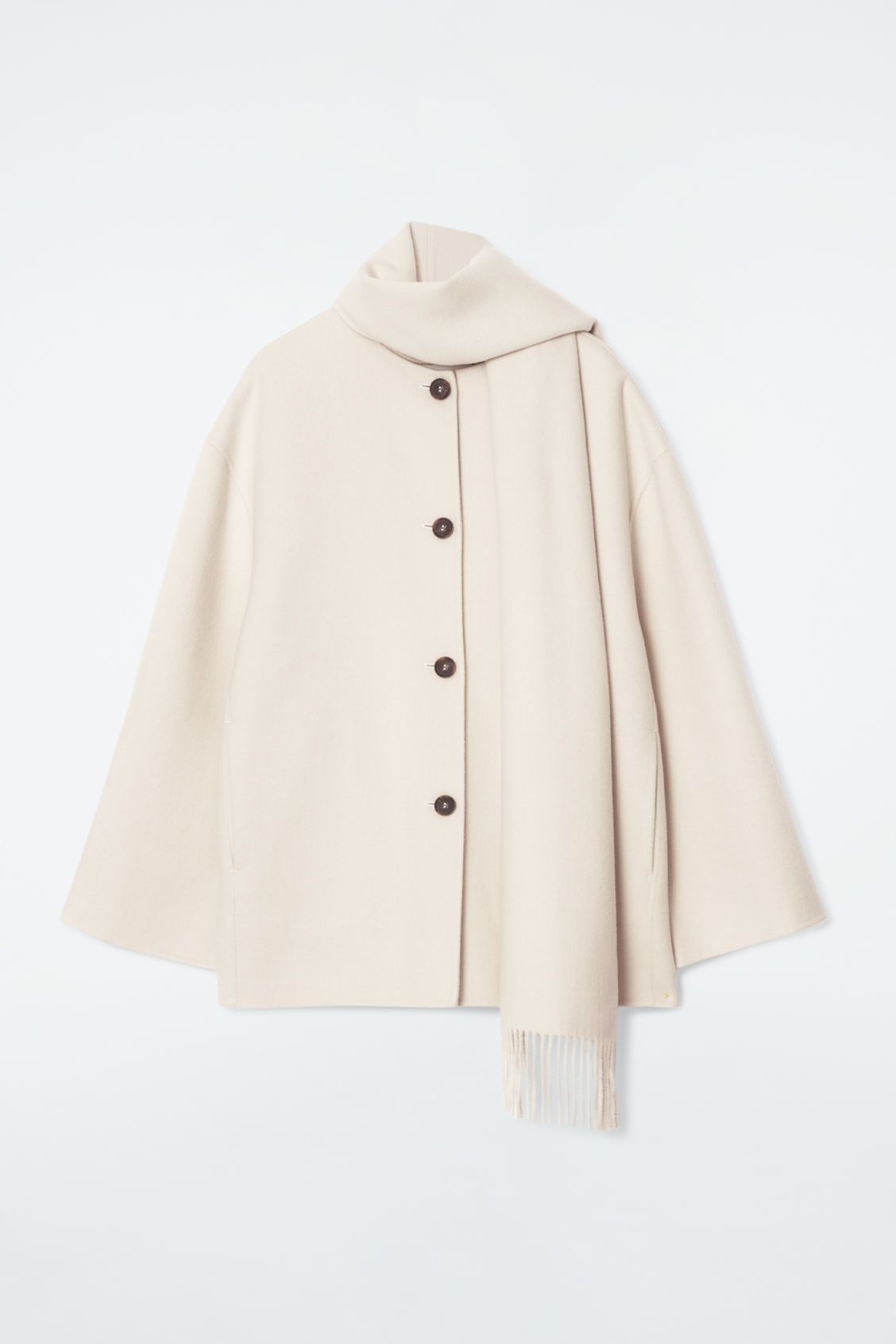 OVERSIZED WOOL-BLEND SCARF JACKET - WHITE - Coats and Jackets - COS | COS (US)