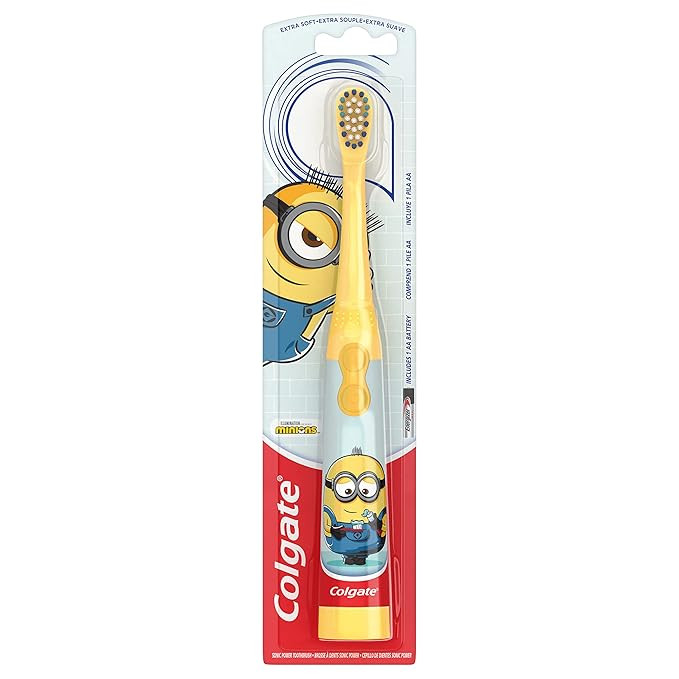Colgate Kids Battery Powered Toothbrush with Included AA Battery, Extra Soft Bristles, Flat-Layin... | Amazon (US)