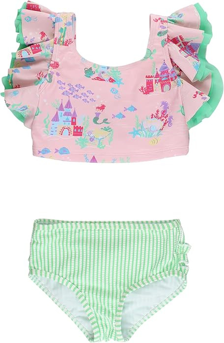 RuffleButts Baby/Toddler Girls UPF50+ Waterfall Tankini Two Piece Swimsuit | Amazon (US)
