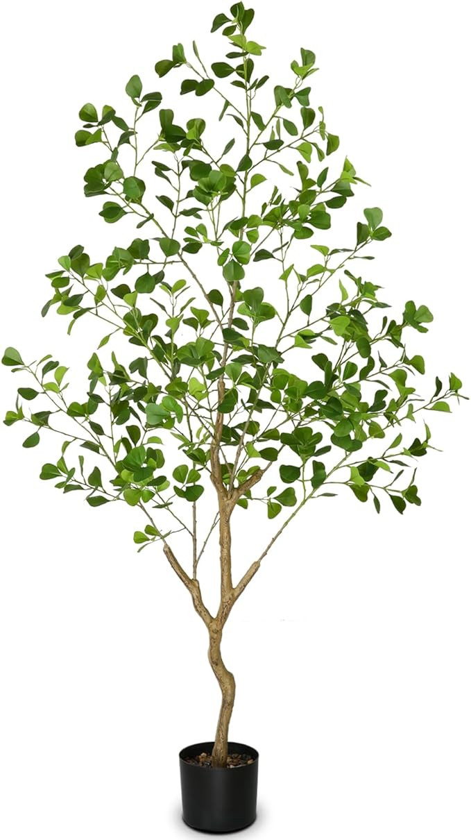 EDIMENS 4.9ft Ficus Artificial Tree Artificial Plants Faux Trees Silk Ficus Tree with Natural Tru... | Amazon (US)