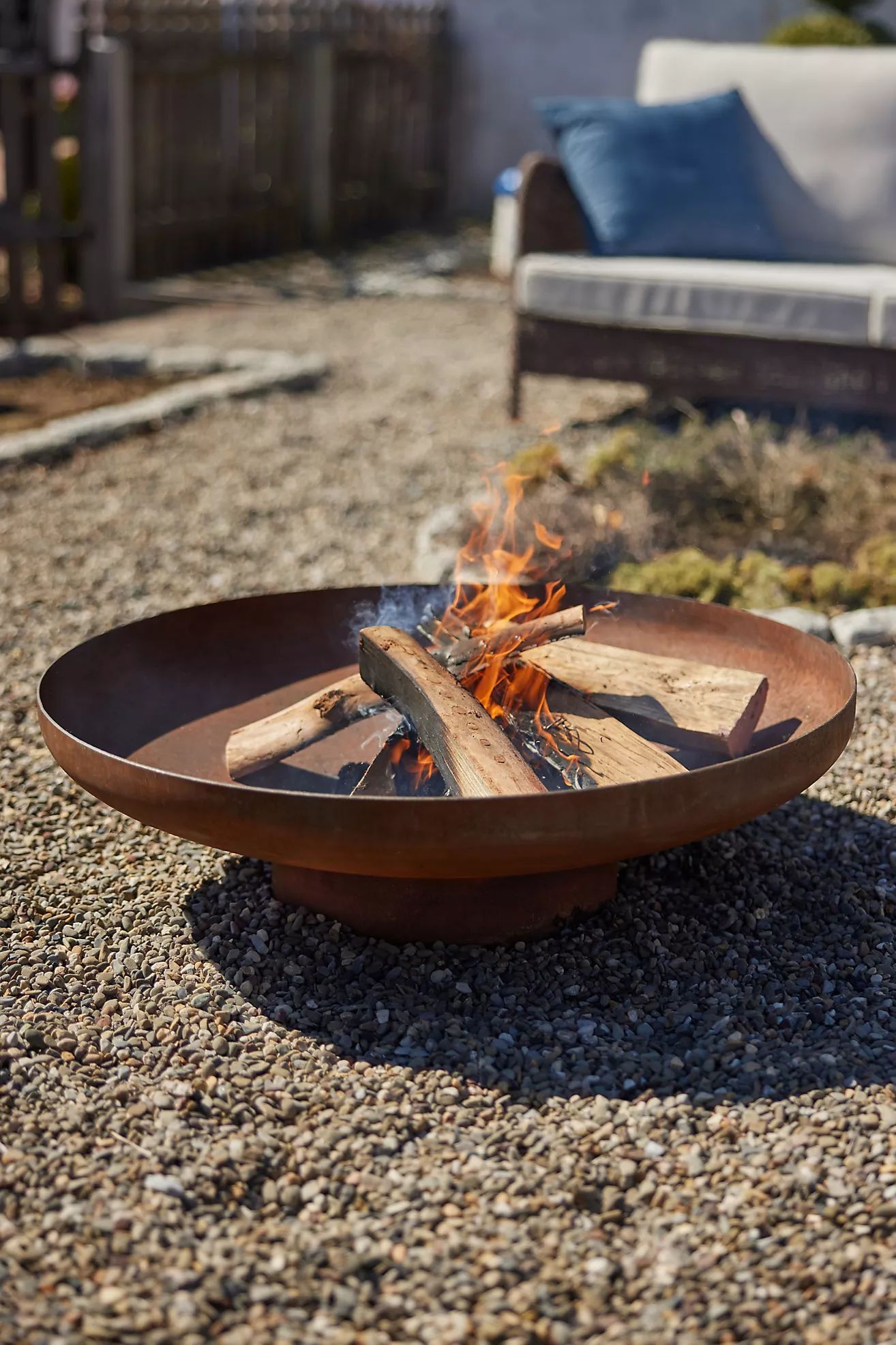 Weathering Steel Round Bowl Fire Pit | Anthropologie (US)