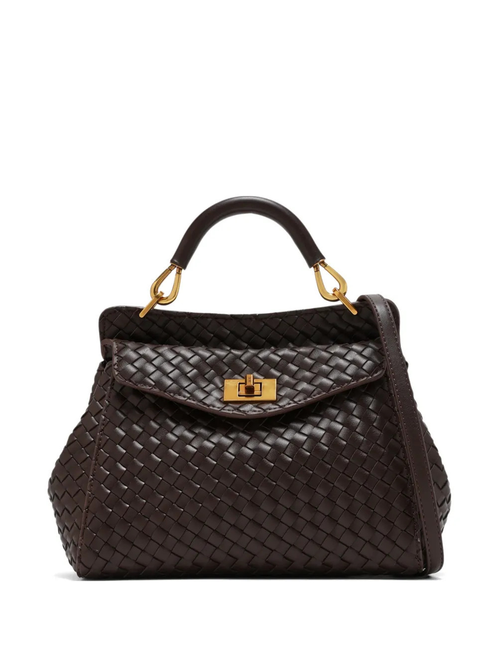 JW Pei Lucia woven top-handle tote bag - Brown | Farfetch Global