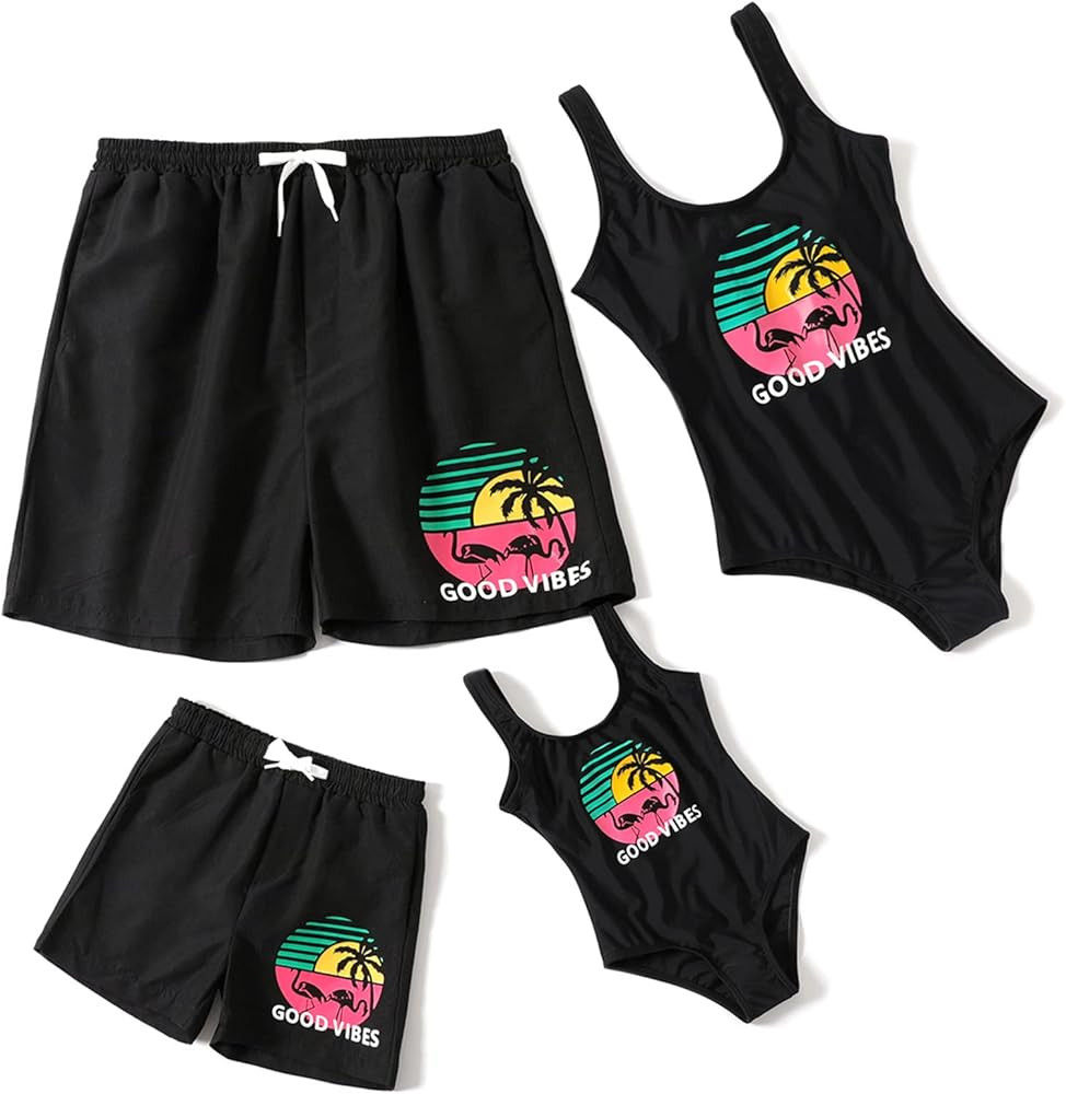 IFFEI Mommy and Me Matching Swimwear One Piece Mother Daughter Monokini Bathing Beach Wear | Amazon (US)