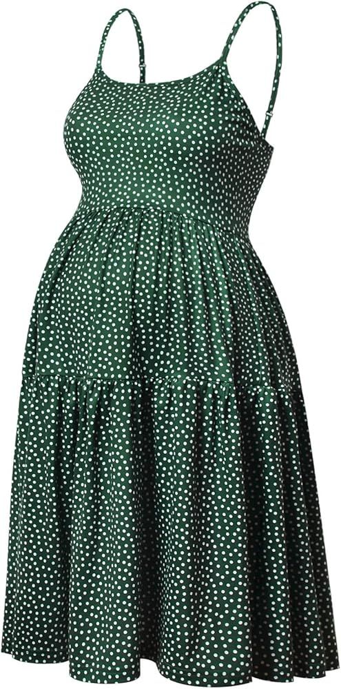 GINKANA Women's Sleeveless Maternity Dress Adjustable Strappy Summer Casual Swing Dress for Daily We | Amazon (US)