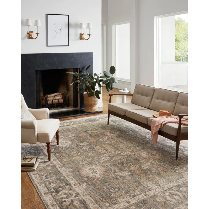 Chris Loves Julia x Loloi Rosemarie Oriental Sage/Blush Area Rug | Wayfair North America