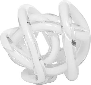 Torre & Tagus Orbit Glass Décor Ball, 3-inch Diameter, White | Amazon (US)