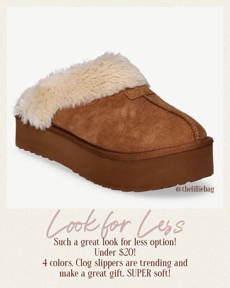 These are realllly good! Under $20 clog slippers! 4 colors and super soft! 

Clog slippers. Gifts for her. Slippers. Fall trends. 



#LTKfindsunder50 #LTKGiftGuide #LTKSeasonal