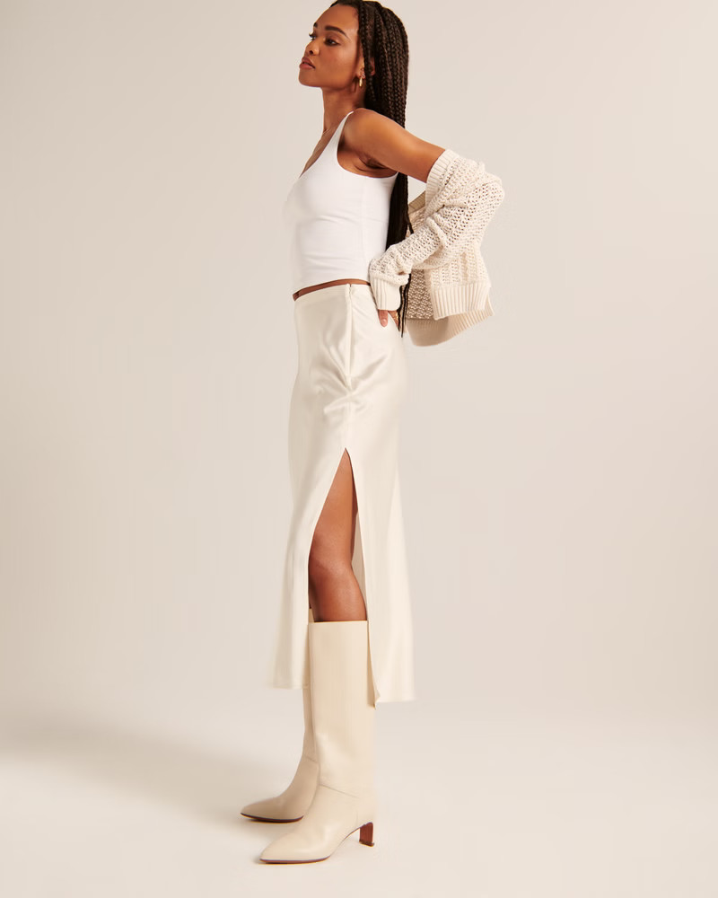 Satin Maxi Skirt | Abercrombie & Fitch (US)