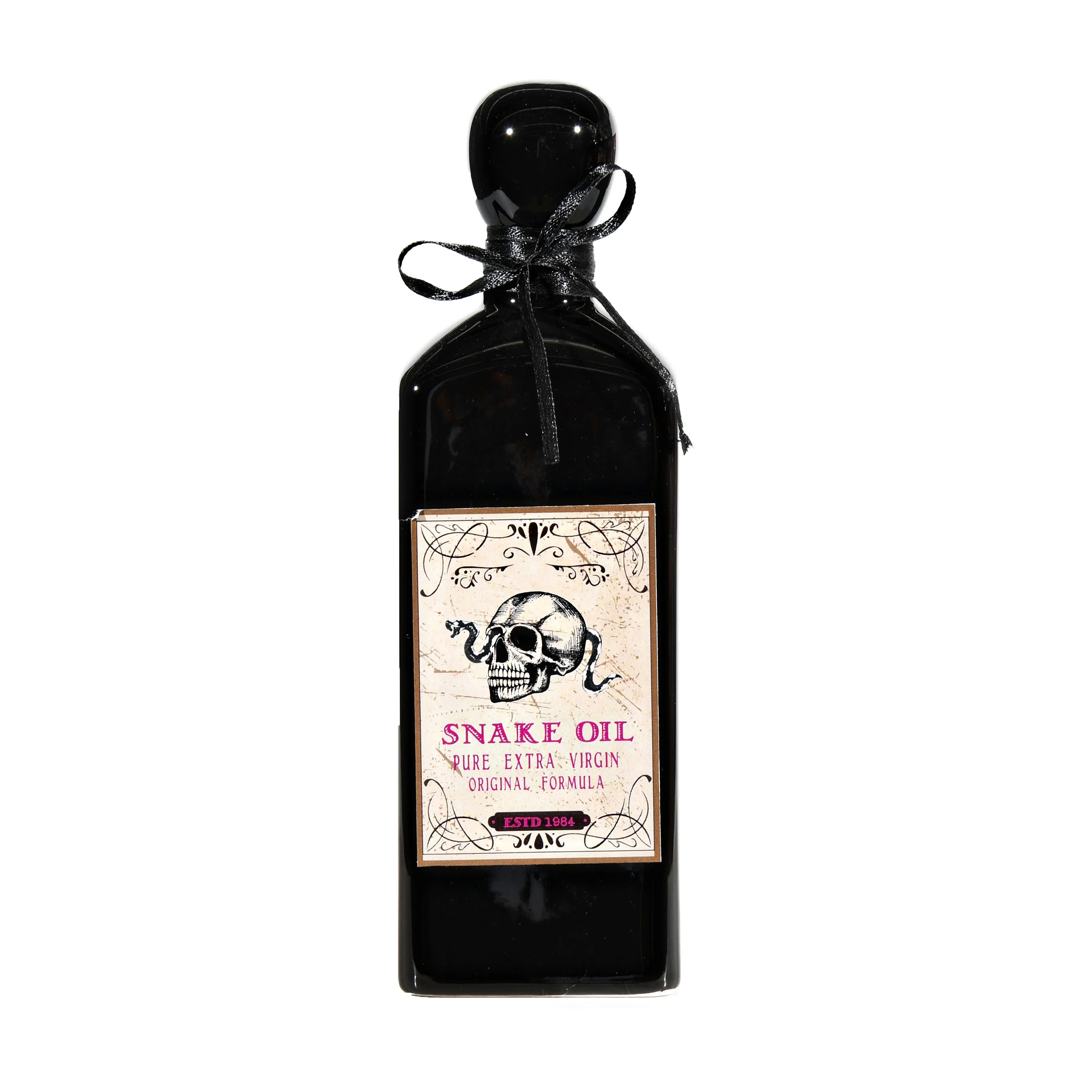 Way To Celebrate Halloween Ceramic Bottle With Skull Snake Pattern, Black, Indoor Decor - Walmart... | Walmart (US)