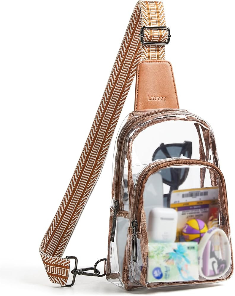 Clear Bag for Stadium Events, Clear Purse for Women Stadium Crossbody Bag, Transparent Bag for Co... | Amazon (US)