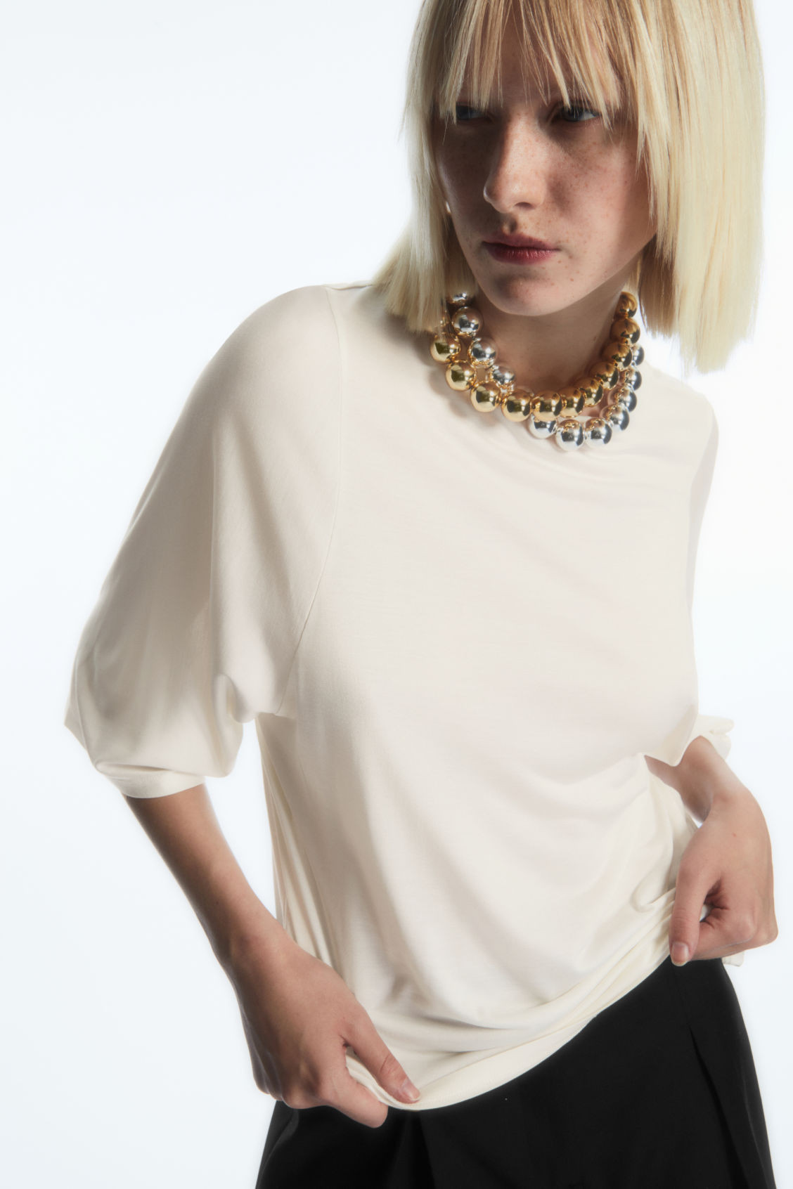 PURE MULBERRY SILK T-SHIRT - WHITE - COS | COS UK